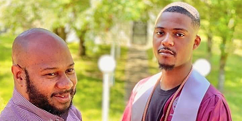 Austin with his father Austin with his father